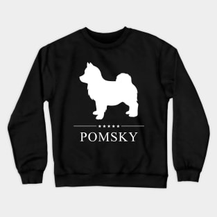 Pomsky Dog White Silhouette Crewneck Sweatshirt